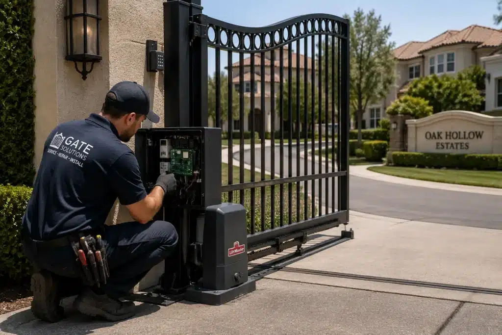automatic gate servicing residential driveway Ohio