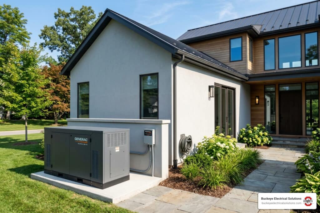 standby generator installed outside a residential home - Generator installation guide
