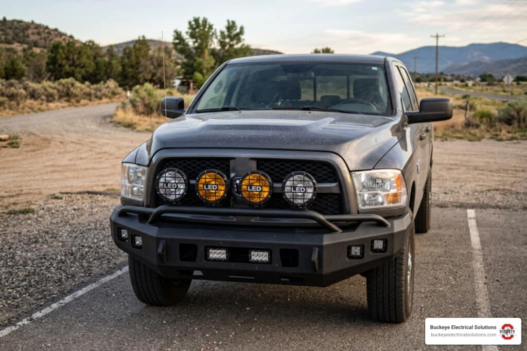 spot light wiring on truck bumper auxiliary lights